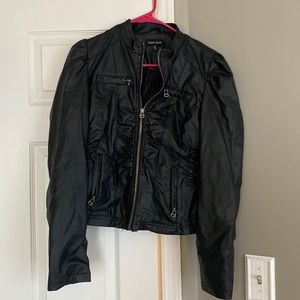 Faux Black Leather Jacket